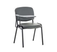 Sedia Ken in similpelle con tavolino ribaltabile grigio
