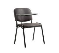 CLP Silla Confidente Ken con Brazo Extensible para Escritura I Silla para Academias con Pala Flexible para Apuntes I Silla de Conferencia Tapiza, Color:marrón
