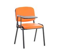 Silla conferencia ken con mesa plegable simil cuero naranja 71x53x81 cm