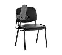CLP Silla Confidente Ken con Brazo Extensible para Escritura I Silla para Academias con Pala Flexible para Apuntes I Silla de Conferencia Tapiza, Color:Negro