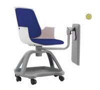 SILLA CONFIDENTE CON RUEDAS Y PALA ESCRITURA DE ROCADA 70X60X50 CM TAPIZADO COLOR VERDE