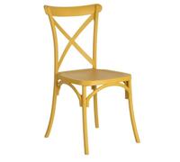 Silla Crossback polipropileno diseño eventos Amarilla 90 x 48 x 49 cm