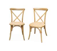Silla de bistró vintage de madera, set de 2 Natural