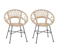 Silla De Comedor 2 Pcs Ratan E Hierro Natural 54 X 65 X 82 Cm Vidaxl