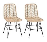 Silla De Comedor 2 Pcs Ratan E Hierro Natural Vidaxl