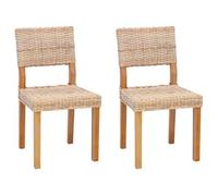 Silla De Comedor 2 Pcs Ratán Kubu Natural 46 X 55 X 84 Cm Vidaxl