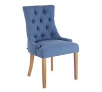 Silla de comedor aberdeen en tela azul 58x55x92 cm