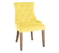 Silla de comedor aberdeen en terciopelo amarillo 58x55x92 cm