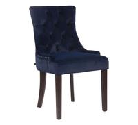 Silla De Comedor Aberdeen En Terciopelo Azul,Antiguo
