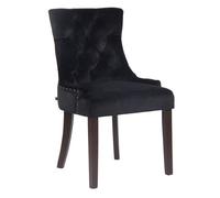 Silla de comedor aberdeen en terciopelo negro 58x55x92 cm