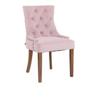 Silla de comedor aberdeen en terciopelo rosado 58x55x92 cm