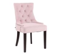 CLP Silla Comedor Aberdeen En Terciopelo & Base De Madera I Silla En Chesterfield Look, Color:Fucsia, Color del Marco:Antiguo