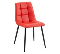 Silla de comedor antibes tapizada en polipiel simil cuero rojo 55x45x84 cm