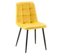 Silla de comedor antibes tapizada en terciopelo amarillo 55x45x84 cm
