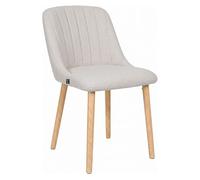 CLP Silla de Comedor Acolchada Arie con Respaldo, tapizada en Tela, Estructura de Madera hasta 150 kg para Cocina y salón | Color Beige