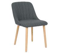 CLP Silla de Comedor Acolchada Arie con Respaldo, tapizada en Tela, Estructura de Madera hasta 150 kg para Cocina y salón | Color Gris Claro