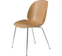 Silla de Comedor Beetle Base Cónica Cromo/Marrón Ámbar
