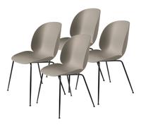 GUBI Silla Beetle con las patas negras 4 unidades New Beige
