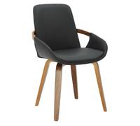 Silla de comedor bertol simil cuero nogal/negro 58x53x85 cm
