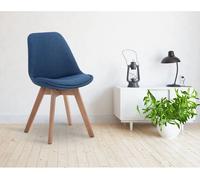 Silla de comedor borneo v2 en tela azul 55x48x84 cm