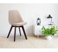Silla de comedor borneo v2 en tela crema 55x48x84 cm