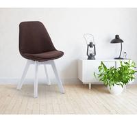 Silla de comedor borneo v2 en tela marrón 55x48x84 cm