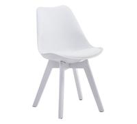 Silla de comedor borneo v2 simil cuero blanco 41.5x48x84 cm