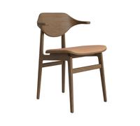 Silla de Comedor Bufala con Asiento Tapizado, Roble Ahumado Claro/camel 21004