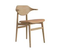Silla de Comedor Bufala con Asiento Tapizado, Roble Natural/camel 21004