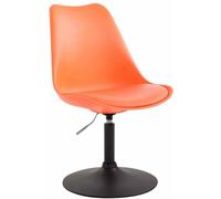 Silla de comedor CLP Maverick, de plástico, giratoria y con ajuste de altura, en color naranja, con estructura negra