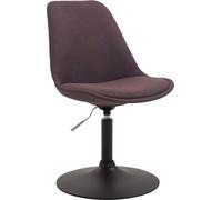 Silla de comedor CLP Maverick, tapizada en tela, giratoria y con ajuste de altura continuo, color marrón. Estructura en color