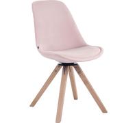 Silla troyes square en terciopelo rosado 56x48x84 cm