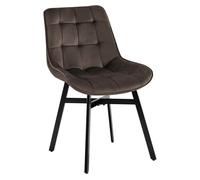 Silla de comedor colby terciopelo marrón 61x54x83 cm