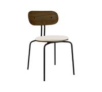 Silla de Comedor Curious en Roble Ahumado, Negro y Blanco Teddy