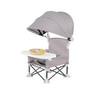 Silla De Comedor De Bebé Plegable | Silla Plegable Para Bebés Con Dosel, Asiento Para Al Aire Libre Para Niños Pequeños Con Bandeja Extraíble Para El Césped Para El Césped Al Aire Libre Para Acampar