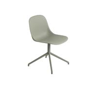 Silla de Comedor de Fibra con Base Giratoria Verde Polvoriento