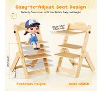 Silla de comedor de madera maciza para bebé, silla plegable para niños, sillón cómodo, sillas de diseño, silla estética moderna para niños múltiple
