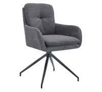 Silla de comedor de tela pickett gris oscuro 63x58x85 cm