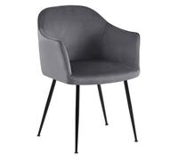 Silla de comedor de terciopelo jaysie gris oscuro 58x57x80 cm