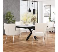 Silla de comedor de terciopelo, juego de 2 unidades, de lujo, ideal para salón, dormitorio o como sillón de descanso. Cuenta con cuatro patas metálicas plateadas, reposabrazos, patas ajustables, sopor
