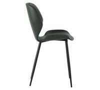 Silla de comedor Diana con asiento de color verde oscuro y suave, y patas de metal , diseño vintage moderno – Silla de alta calidad para el salón