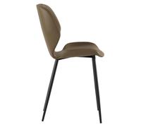 Silla de comedor Diana con asiento de tacto suave en color arena y patas de metal , diseño vintage moderno – Silla de alta calidad para el salón