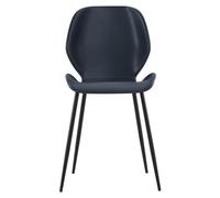 Silla de comedor Diana con asiento de tacto suave en color petróleo y patas de metal , diseño vintage moderno – Silla de alta calidad para el salón