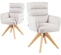 Silla de comedor Draaistoel - Silla mecedora - Silla con reposabrazos - Silla de acento - Color crema - Giratoria 360°