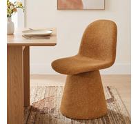 Silla de comedor Duhome, tapizada en tejido bouclé. Silla acolchada con respaldo, giratoria, ideal para comedor, salón o dormitorio. Color: amarillo