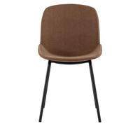 Silla de comedor Eva con asiento de tela color óxido y estructura de polipropileno – Estructura de metal – Dimensiones: 46 x 57 x 80 cm