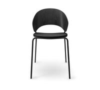 Silla de Comedor Eva Solo Dosina Asiento Tapizado Negro/ Cuero Negro Roble negro / Negro
