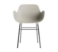 Silla De Comedor Form Con Reposabrazos Gris Claro/ Cromo