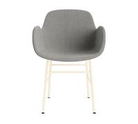Silla De Comedor Form Con Reposabrazos Tapizada Grupo 2 Crema/Acero