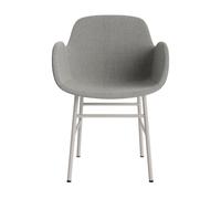 Silla De Comedor Form Con Reposabrazos Tapizada Grupo 2 Gris Cálido/Acero